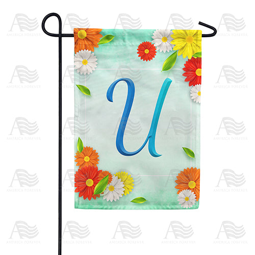 Bright Cosmos Monogram Garden Flag