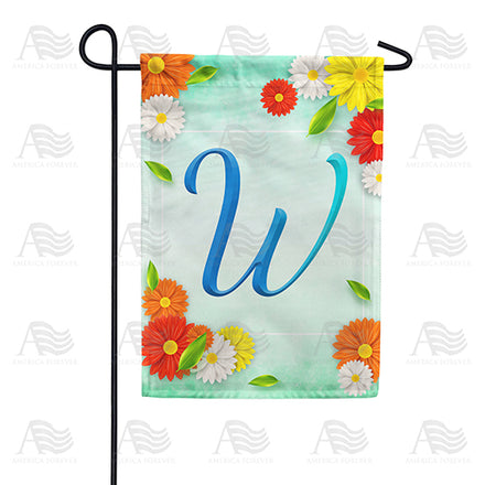 Bright Cosmos Monogram Garden Flag