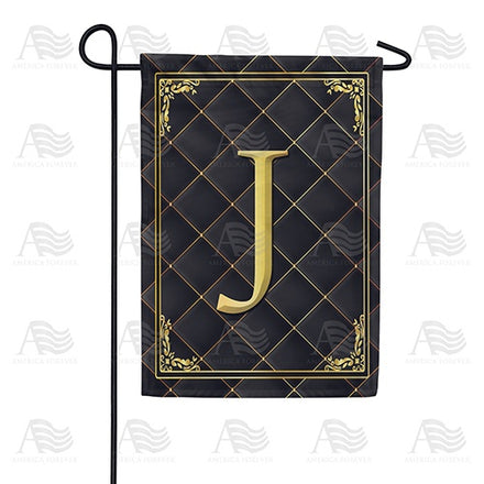 Quilted Royalty Monogram Garden Flag