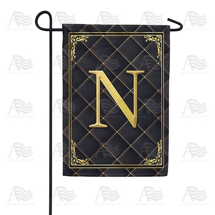 Quilted Royalty Monogram Garden Flag