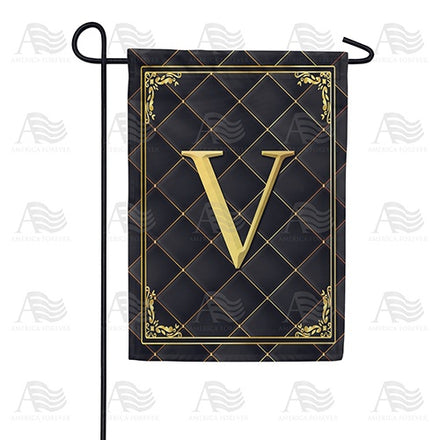 Quilted Royalty Monogram Garden Flag