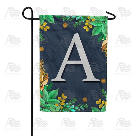 Fern On Slate Monogram Garden Flag