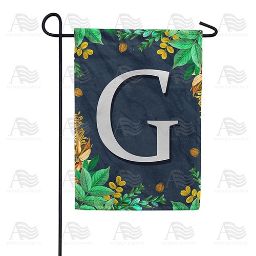 Fern On Slate Monogram Garden Flag