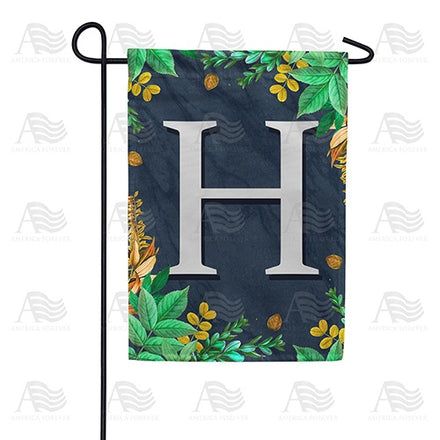 Fern On Slate Monogram Garden Flag