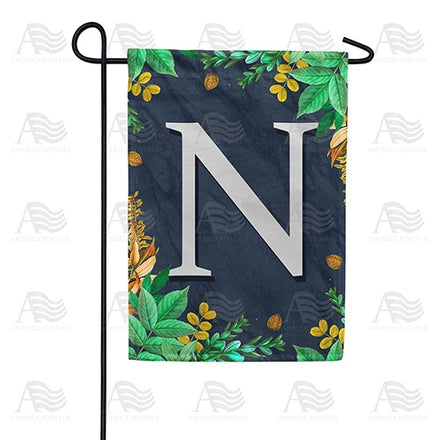 Fern On Slate Monogram Garden Flag