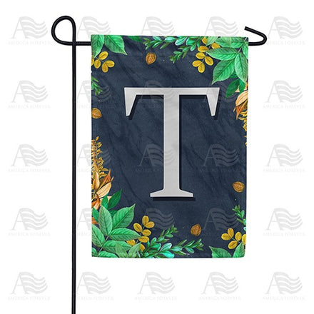 Fern On Slate Monogram Garden Flag