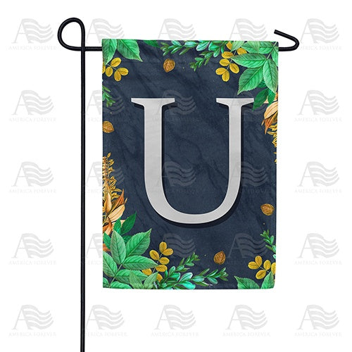 Fern On Slate Monogram Garden Flag