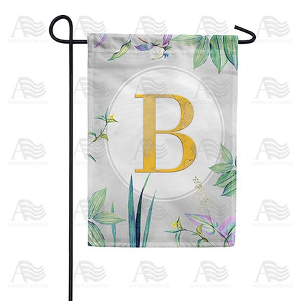 Simply Golden Monogram Garden Flag