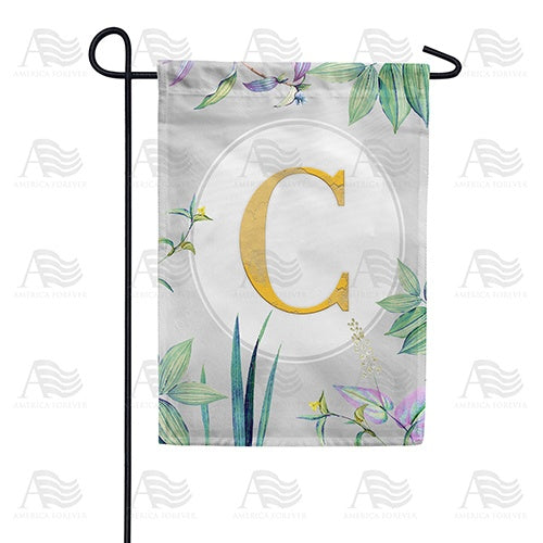 Simply Golden Monogram Garden Flag