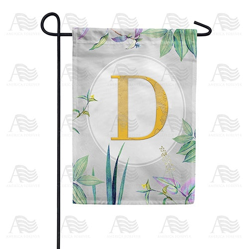 Simply Golden Monogram Garden Flag