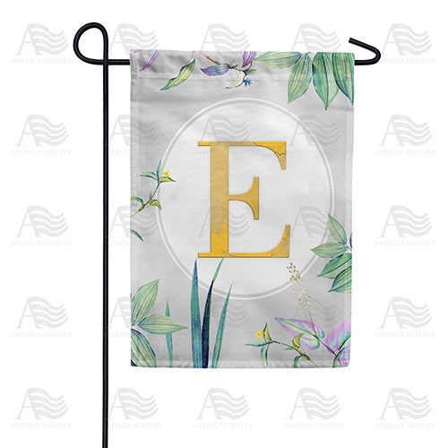 Simply Golden Monogram Garden Flag