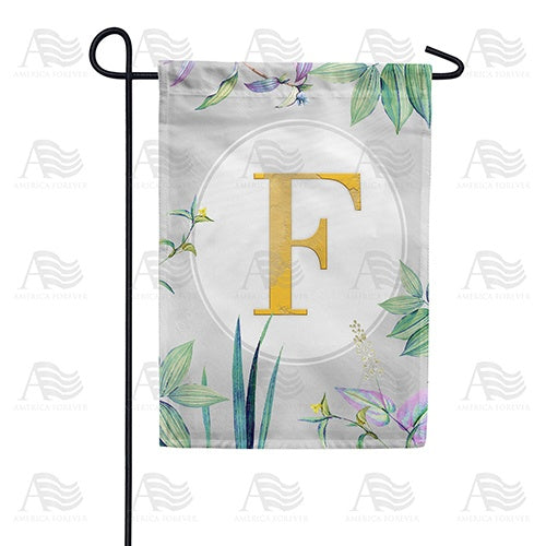 Simply Golden Monogram Garden Flag