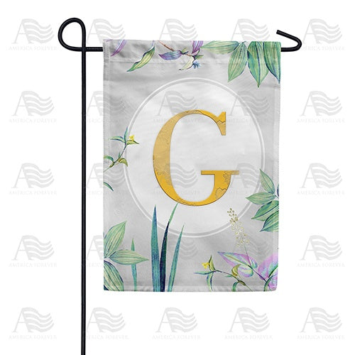 Simply Golden Monogram Garden Flag