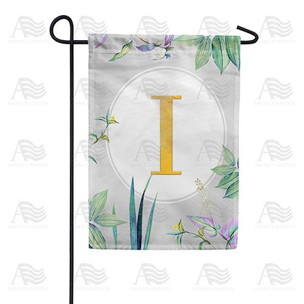 Simply Golden Monogram Garden Flag