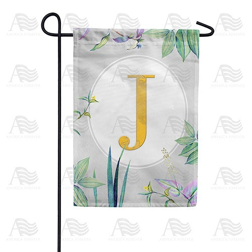 Simply Golden Monogram Garden Flag