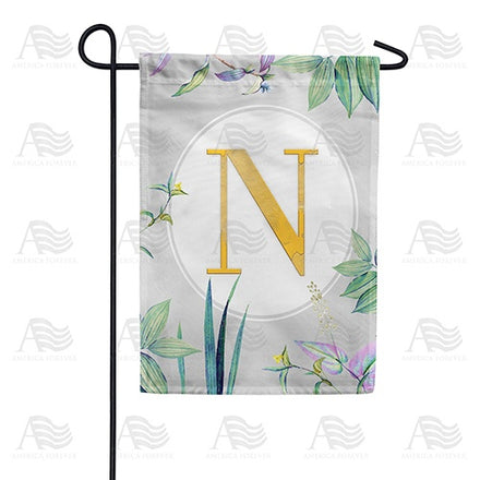 Simply Golden Monogram Garden Flag