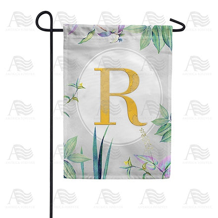 Simply Golden Monogram Garden Flag