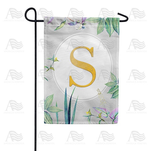 Simply Golden Monogram Garden Flag