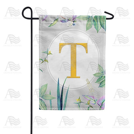 Simply Golden Monogram Garden Flag