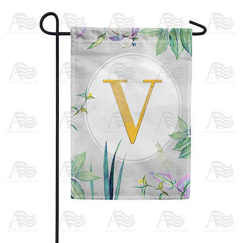 Simply Golden Monogram Garden Flag