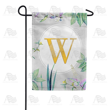 Simply Golden Monogram Garden Flag