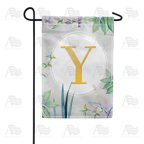 Simply Golden Monogram Garden Flag