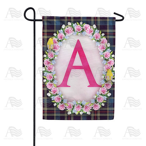 Burst Of Pink Monogram Garden Flag