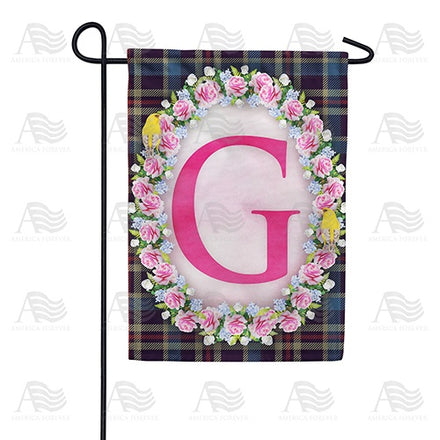 Burst Of Pink Monogram Garden Flag