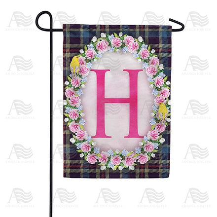 Burst Of Pink Monogram Garden Flag