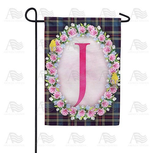 Burst Of Pink Monogram Garden Flag