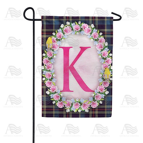 Burst Of Pink Monogram Garden Flag