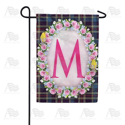 Burst Of Pink Monogram Garden Flag