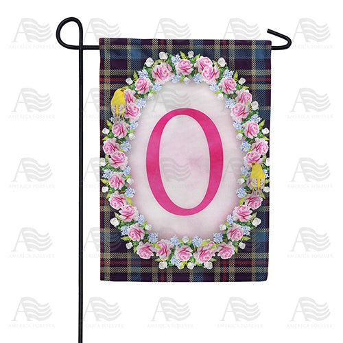 Burst Of Pink Monogram Garden Flag