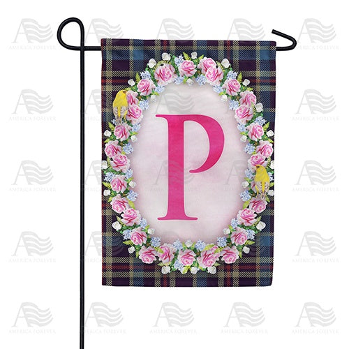 Burst Of Pink Monogram Garden Flag