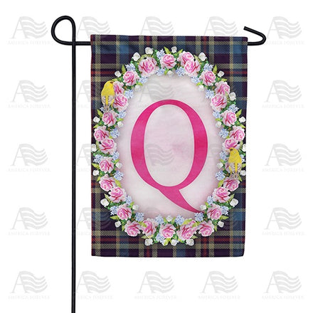 Burst Of Pink Monogram Garden Flag