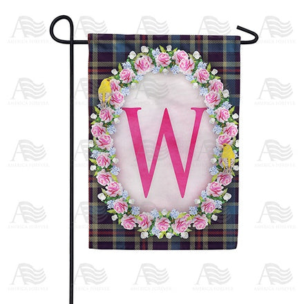 Burst Of Pink Monogram Garden Flag