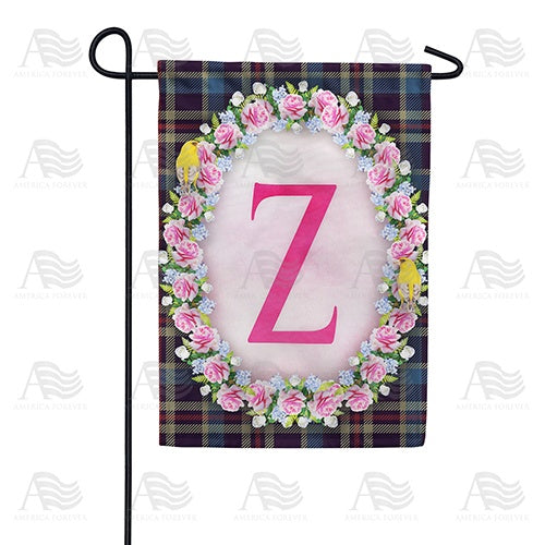 Burst Of Pink Monogram Garden Flag