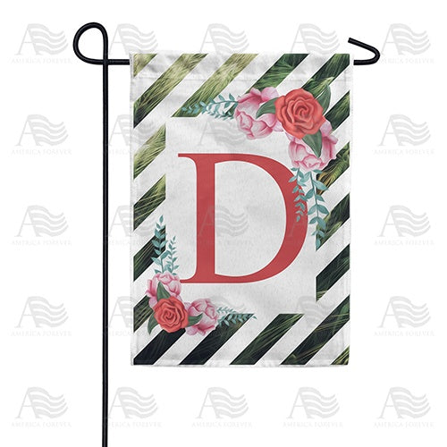 White Lattice Monogram Garden Flag