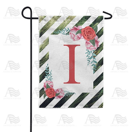 White Lattice Monogram Garden Flag