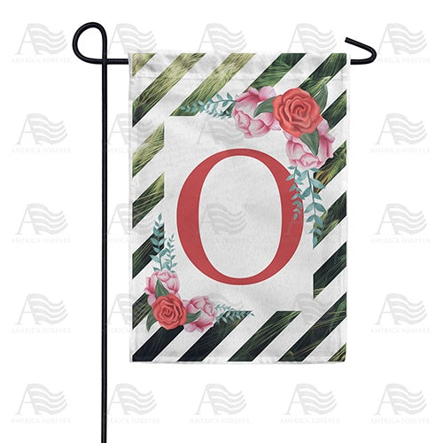 White Lattice Monogram Garden Flag