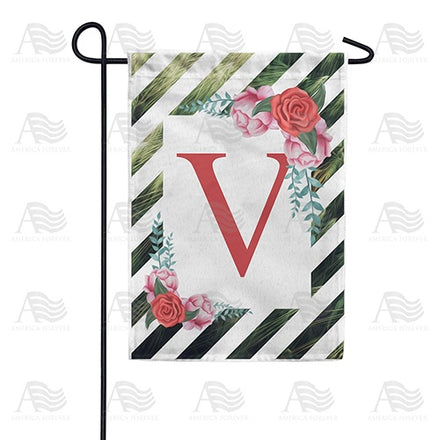 White Lattice Monogram Garden Flag