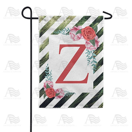 White Lattice Monogram Garden Flag