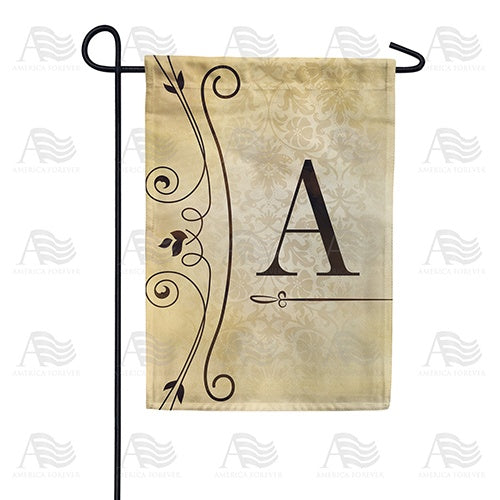 Fancy Scroll Monogram Garden Flag