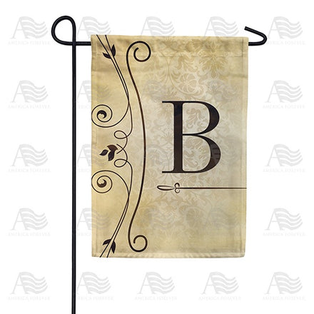 Fancy Scroll Monogram Garden Flag