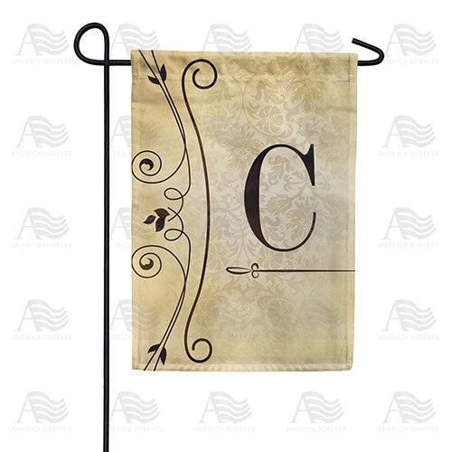 Fancy Scroll Monogram Garden Flag