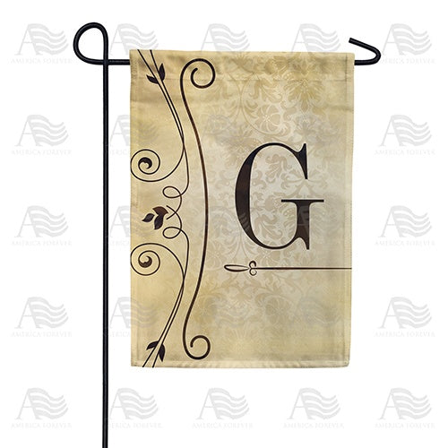 Fancy Scroll Monogram Garden Flag