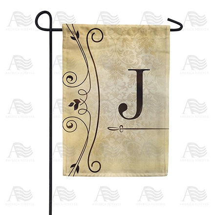 Fancy Scroll Monogram Garden Flag