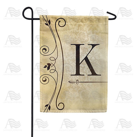 Fancy Scroll Monogram Garden Flag