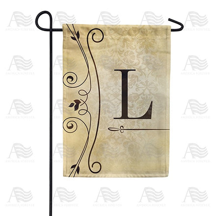 Fancy Scroll Monogram Garden Flag