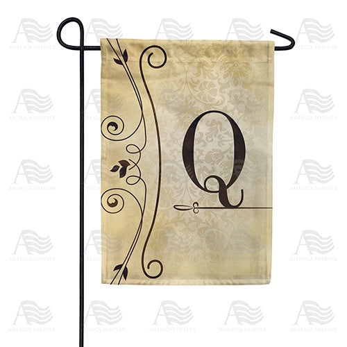 Fancy Scroll Monogram Garden Flag